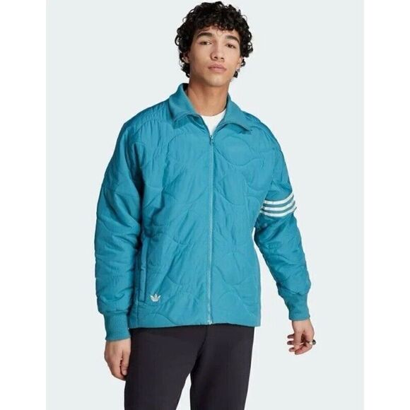 Adidas‎ Neuclassics Quilted Jacket NWT Men's Medium Arctic Fusion Full Zip Coat - Picture 1 of 16